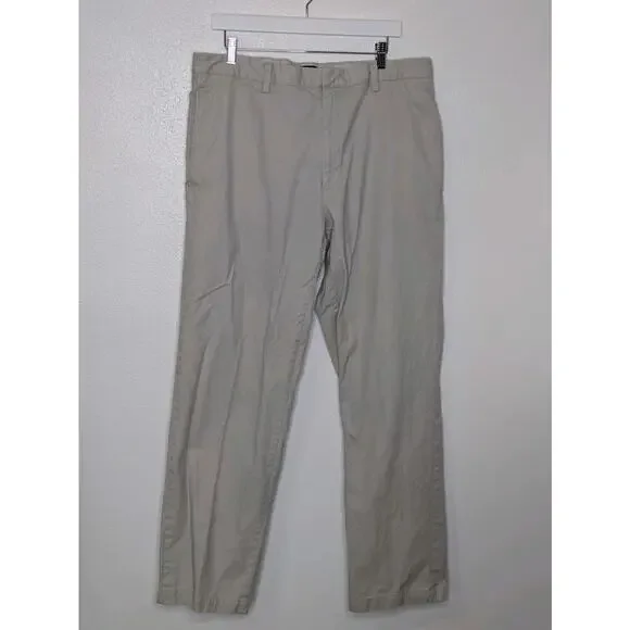 Banana Republic Pants Mens 36 X 34 Gavin Straight Fit Chino Beige Flat Front - Picture 1 of 9